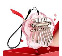 8 Key Thumb Piano - Translucent Flower Acrylic 8 Key Portable with Lanyard | Mini Finger Thumb Piano,for Home School Outdoor Travel Family Gathering, Children Adult Beginner