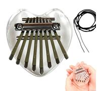 8 Keys Exquisite Thumb Piano for Kalimba, Symtmetry Symmetry Finger Thumb Piano, Marimba Musical Good Accessory Pendant Gift, Portable Thumb Piano for Beginners, with Lanyard (Heart)