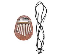 8 Keys Mini Kalimba Piano Thumb Piano C Key Portable 8 Tone Kalimba with Lanyard,Oval Instrument Toy Suitable for Playing or for Beautiful Lanyard Decoration(Brown)