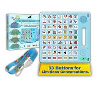 8 Languages AAC Device for Autism, 63 Buttons, Communication Board for None Verbal, Stroke Survivors Speech Support, TBI, Talking aid Tool for Delayed Speech terapy, Ajustable Lanyard.