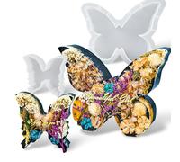 8'' Large Butterfly Resin Mold, 2 Sizes Deep Silicone Molds for Epoxy Resin | Silicone Butterfly Molds, Flexible Clear Resin Molds for Flower Preservation, Bookends, Insect Specimen, Christmas Home Decor