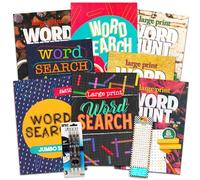 8 Large Print Word Search Books for Adults, Seniors - Set of 8 Jumbo Word Hunt Puzzle Books with Large Print Plus 4 Pens and Bookmark (Over 700 Word Find Puzzles)