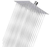 8" Large Rain Shower Head, Markcco Square High Pressure Shower Head Made of 304 Stainless Steel, Comfortable Shower Experience Even at Low Water Pressure, Installable on The Wall or Ceiling (Chrome)