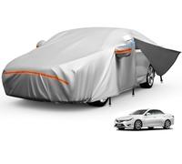 8 Layers Car Cover Waterproof All Weather,Heavy Duty Outdoor Car Covers for Automobiles with Door Zipper and Cotton Lining，Full Exterior Covers Weatherproof Fits for Audi A4 A5,2007-2025 BMW 3 Series
