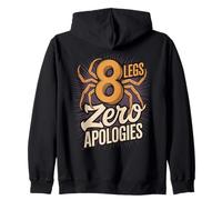 8 Legs Zero Apologies Funny Spider Saying Zip Hoodie
