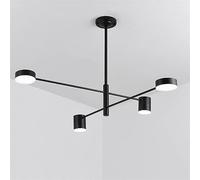 8-Light Black Sputnik Chandelier LED Pendant Light Metal Adjustable Long Arm Linear Farmhouse Industrial Hanging Ceiling Lamp for Living Room Bedroom Dining Room Restaurant Bar