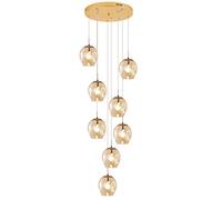 8-Light Chandeliers Raindrop Pendant Lights Hand Blow Glass Shade Dome Flush Mount Chandelier Fixture Compatible with Foyer Entryway Stairwell Ceiling Lighting Max High 5
