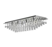 8 Light Rectangle Flush Ceiling Fitting In Chrome
