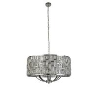 8 Lights Chrome Pendant Home Office Ceiling Light With Clear Crystal Glass Shade