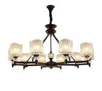 8 Lights Crystal Chandelier Nordic Ceiling Light Fixture Adjustable Pendant Lighting Fixture for Dining Room Living Room Kitchen,Black,8 Lights