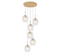 8-Lights Glass Balls Staise Chaner Modern Minimalist Pendant Light,Home Ceiling for High Ceilings Duplex Building Living Room Villa Staise-Smoke Gray lampshade 8 Light