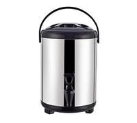 8 Liter Insulated Drink Dispenser,Drink Dispenser with Tap,Insulated Hot and Cold Beverage Dispenser Bucket,Stainless Steel Drink Dispenser for Milk Tea Coffee(8L-Steel Color)