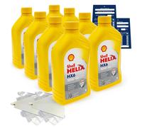 8 liters Original Shell Helix HX6 10W40 Motor Oil 550039794 MB 229.3 RN0700 Set