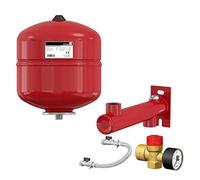8 Litre Red Heating Expansion Vessel with Sealed System Kit and Pro Wall Mount