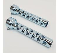 8” LONG Exhaust Baffles for 2" OD Exhaust Pipes & Mufflers - Noise Reducer/Silencer - SOLD AS A PAIR w/Mounting Nut & Bolt - Galvanized Steel - Motorcycle, Harley, Chopper, Bobber, Cafe Racer