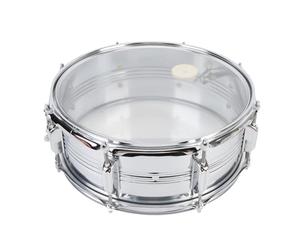 8 Lug Snare Drum with Transparent Shell, Alloy Steel & Poplar Wood, 14.6in Diameter X 6in Height, Shoulder Strap for Performance, Adjustment Wrench Included