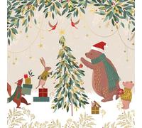 8 Luxury Sara Miller Christmas Cards & Envelopes | Foil & Embossed Finish | 16.5 x 16.5 CM | 280GSM Textured Card