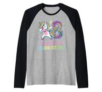 8 Magical Chaos Energy Unicorn Rainbow Design Raglan Baseball Tee