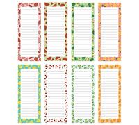 8 Magnetic Fruits Notepads - 9x3.5 inch Large Notepads 60 Sheets per Pad for Grocery List, Shopping List, to-Do List, Reminders, Recipes