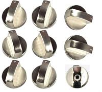 8 Metal Control Knobs, Universal, Outon Gas Stove, Metal Knobs, Silver, for Gas Stove, Oven or Cooktops