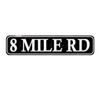 8 MILE RD Decor Rustic Street Metal Sign for Home Patio Garden Bar Farm House Garage Wall Decor Black Tin Signs 4x16 Inch