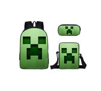(8) Minecraft Game Cartoon Character Printed Children Capacity Backpack Large