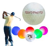 8 Minute Continuous Glow Personalised LED Golf Balls with Custom Pattern - 6 Colour Sparkle Light Up Balls for Night Golf,Golf Lovers (White)