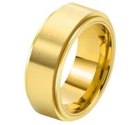 8 MM Brushed Titanium Steel Ring for Men Industrial Zen Jewelry Rotating Band Modern Masculine Gift