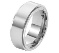 8 MM Brushed Titanium Steel Ring for Men Industrial Zen Jewelry Rotating Band Modern Masculine Gift