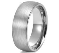 8 MM Brushed Titanium Steel Ring Scandinavian Minimalist Unisex Jewelry Smooth Arc Band Simple Modern Ring Gift for Him