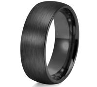 8 MM Brushed Titanium Steel Ring Scandinavian Minimalist Unisex Jewelry Smooth Arc Band Simple Modern Ring Gift for Him