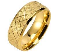 8 mm Double Bevel Edge Brushed Stainless Steel Ring Modern Minimalist Punk Style Unisex Jewelry Gift