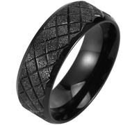 8 mm Double Bevel Edge Brushed Stainless Steel Ring Modern Minimalist Punk Style Unisex Jewelry Gift