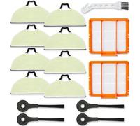 8 Mop Pads Replacement Parts for Shark RV2610WA RV2620WA RV2410WD AV2610WA AI Ultra 2- in-1 Robot Vacuum models Spare Parts Accessories, 8 Mop Pads, 2 HEPA Filter, 4 Side Brushes