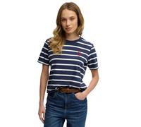 (8, Navy Stripe) Superdry Womens Heritage Hamptons Short Sleeve T-Shirt