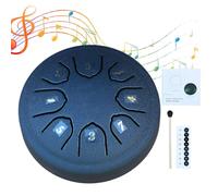 8 Note 4.5 Inch Steel Tongue Drum Rain Drum For Outside Tones Steel Tongue Drum Rain Chime C-Key Steel Drum Percussion Instrument With Drum Sticks Music Book Rain Chime Musical Chimes Instrument