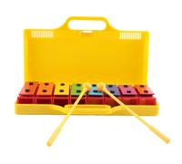 8-Note Chromatic Glockenspiel Xylophone with Yellow Case - Kid-Friendly Rainbow Keys, Easy-Hold Mallets, Educational Musical Toy
