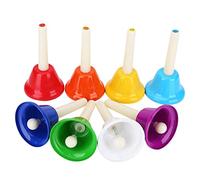 8 Note Colorful Metal Hand Bell Set, Metal Handbells with Corresponding Note and Scale, Musical Instrument Toy for Kids, Children