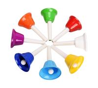 8 Note Hand Bells - Colorful Musical Instrument Set, Portable Ringing Call Bells with Handles | Clear Sound Educational Percussion Toy for Creative Learning Play School Music Class Training