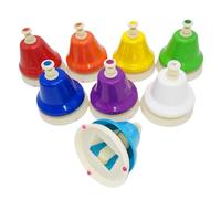 8 Note Hand Bells - Colourful Educational Music Bells, Hand-Pressed 8-Tone Set | Skill Building Design Detail, Fun Learning Purpose, Ideal For Daycare Centers Home Or Classroom Use, Portable