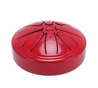 8 Note Metal Hand Drum, 4 Inch Mini Steel Tongue Drum with Drumstick and Music Book (Red)