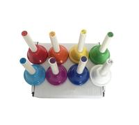 8 Note Musical Handbells Set Colorful Hand Bells Percussion Instrument Bells for Festival, Teaching Patience