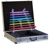 8 Note Rainbow Quartz Crystal Singing Harp for Yoga Meditation & Sound Bath, Colored Musical Instrument with Alumina Carrying Box and 2 Mallets(432Hz)