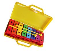 8 Note Tone Brick Glockenspiel Percussion Instrument With Yellow Plastic Case Professional Glockenspiel Set