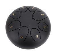 8 Note Tongue Drum, Handpan Steel Percussion Instrument for Meditation Yoga Music Education with Notation Chart Carrying Bag (Black)