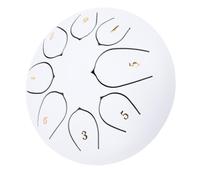 8 Note Tongue Drum, Musical Percussion Instrument for Meditation Yoga Music Education with Notation Chart Carrying Bag (White)