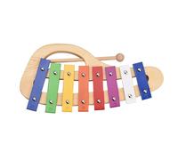 8 Note Wood Pine Xylophone Glockenspiel 3mm Colorful Aluminum Plate With Handle Wooden Mallet Exquisite Percussion