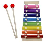 8 Note Wood Xylophone with Colorful Metal Keys Preschool Rhythm Instruments for Kid Musical Education and Early Learning Wooden Percussion Instrument