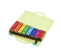 8 Note Xylophone Colorful Glockenspiel Removable Metal Plates Resonator Bells With Plastic Mallets Green Case