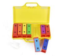 8 Notes Chromatic Xylophone Glockenspiel Resonator Bells with Yellow Case